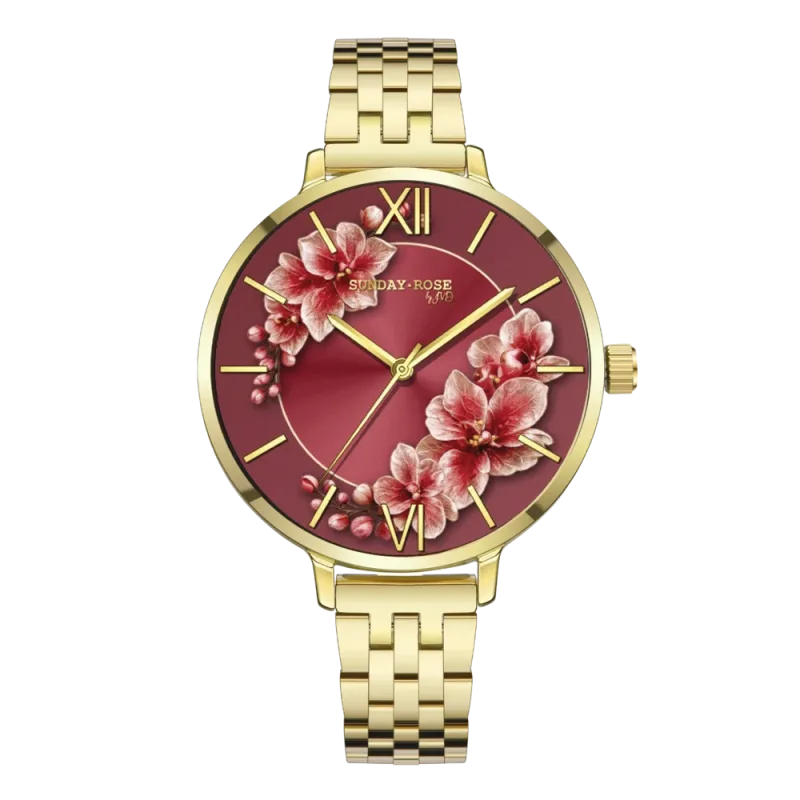 SUNDAY ROSE Dámské luxusní designové hodinky SUNDAY ROSE SUN-O03