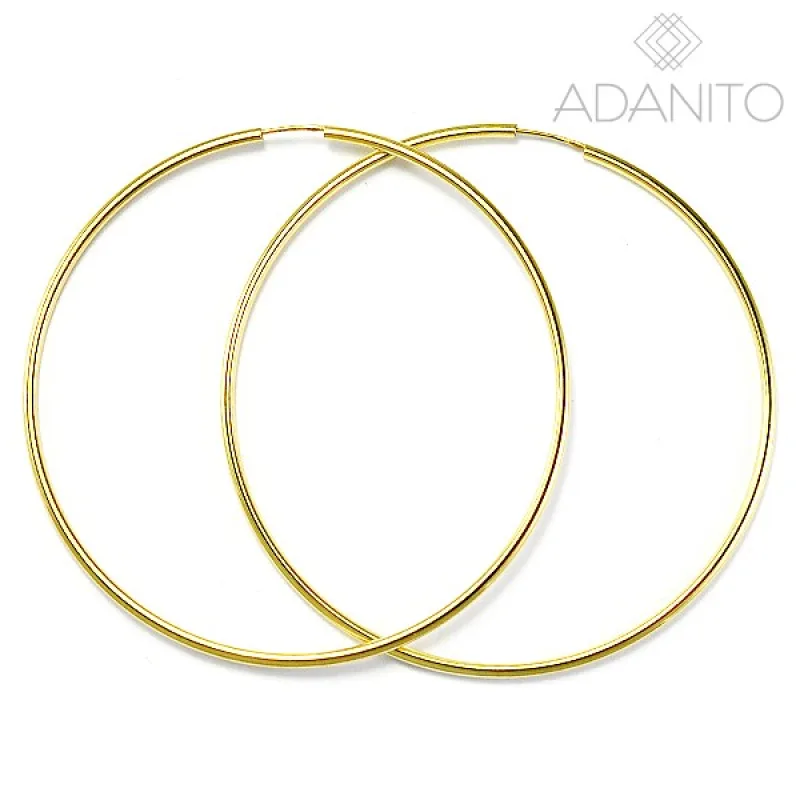 Zlaté náušnice kruhy ADANITO BRN0281G, 69 mm, 3.70 g