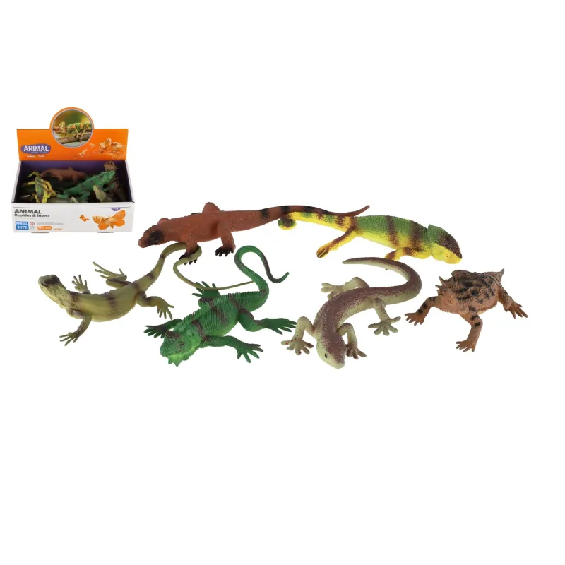 Teddies Zvieratká plazy a jaštery plast 12-21cm mix druhov