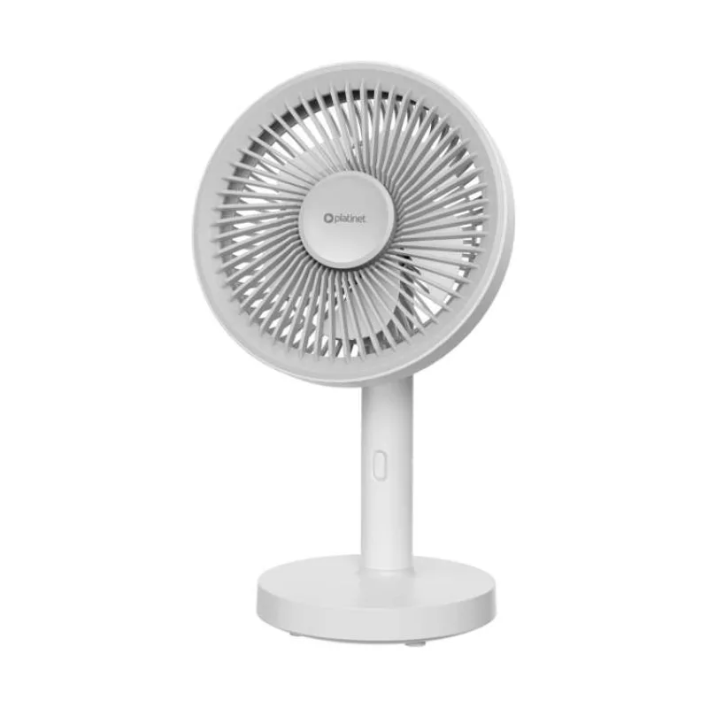 Platinet PRDF0576 stolný ventilátor 12,5 cm, odnímateľná základňa, akumulátor 1800 mAh, biela-šedá (PLAPRDF0576)