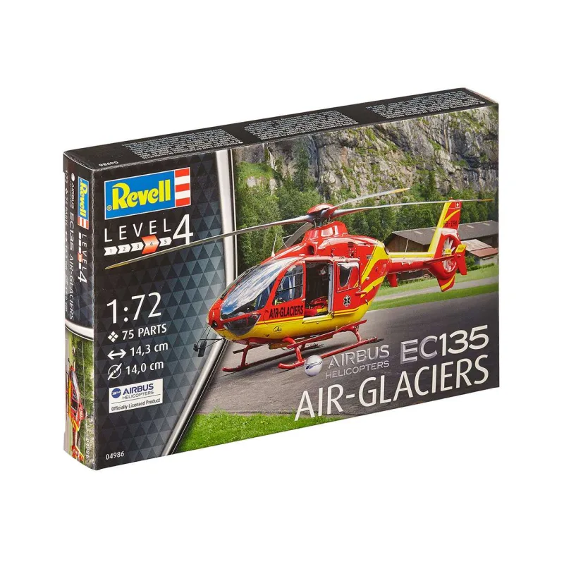 Revell Plastic ModelKit vrtuľník 04986 - EC 135 Air Glaciers (1:72)