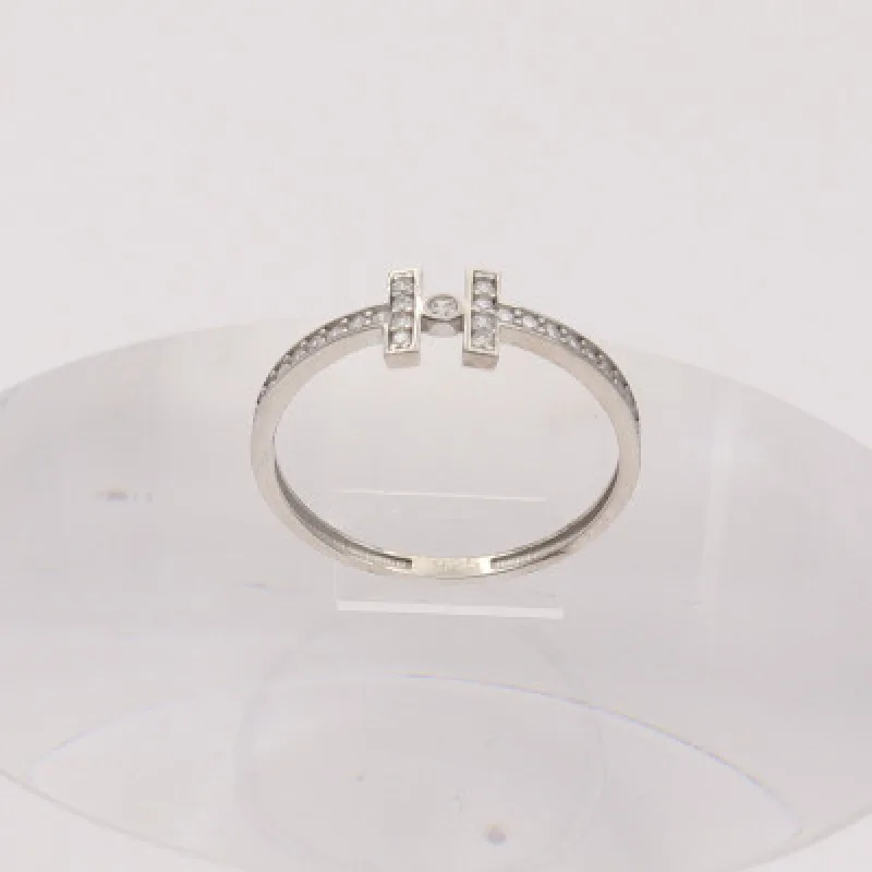 Zlatý prsteň so zirkónmi z bieleho zlata KA RRCT083W, 57, 1.25 g