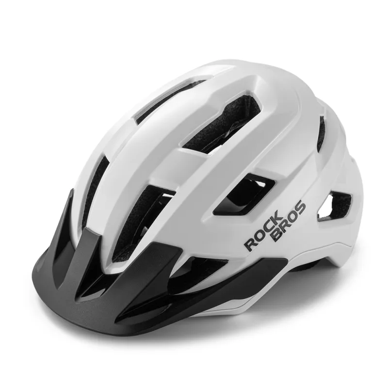 Cyklistická prilba pre mládež Rockbros LK-67 s odnímateľným štítom 54–58 cm – biela
