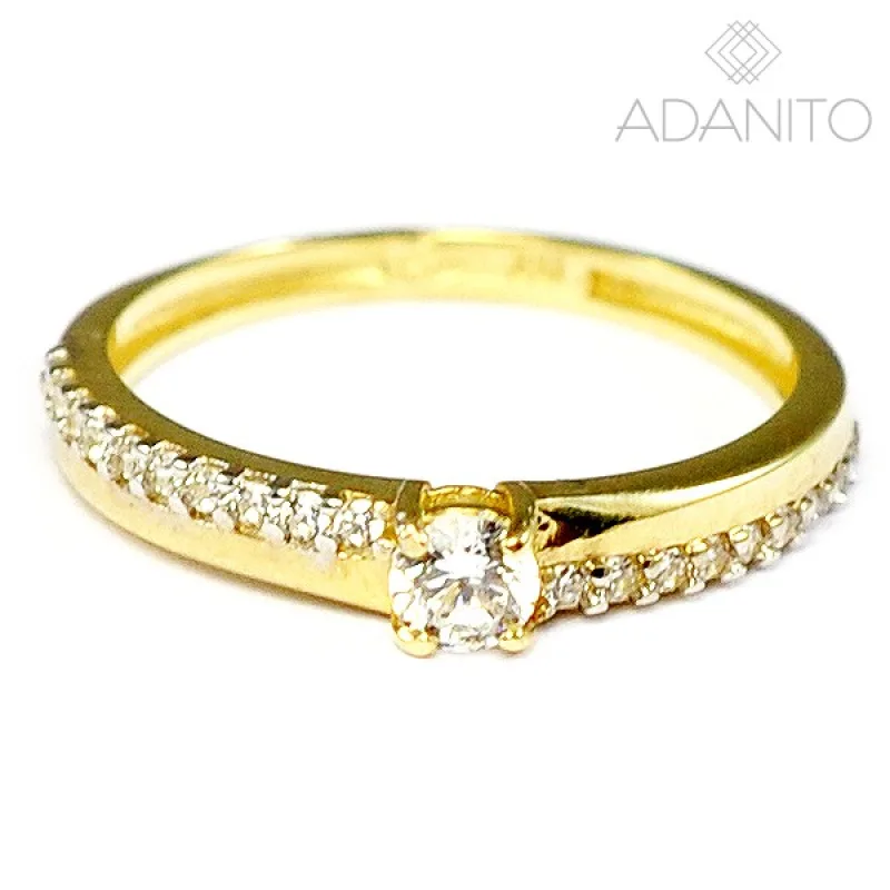 Zlatý prsteň so zirkónmi ADANITO BRR0358G, 54, 1.87 g