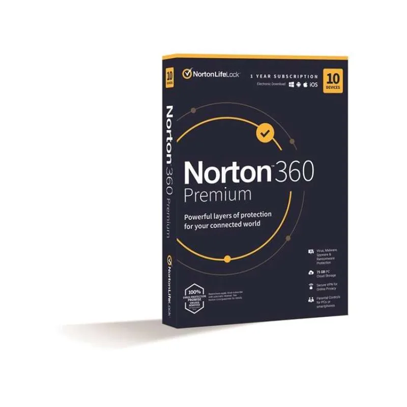 NORTON 360 PREMIUM 75GB CZ 1 uživatel pro 10 zařízení na 1rok_CZ box (21416695)