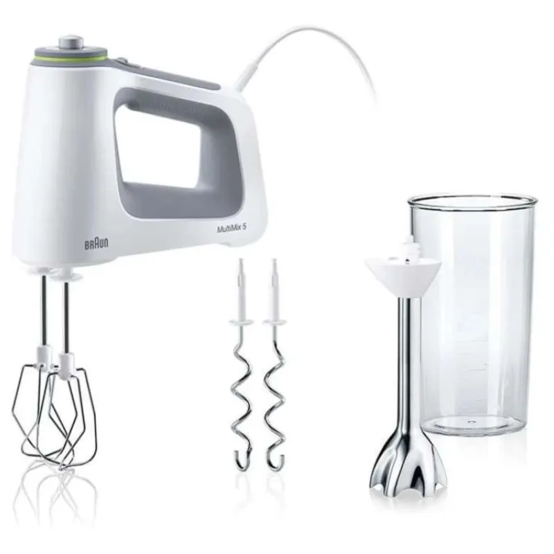 Braun MultiMix 5 HM5107WH ruční šlehač a tyčový mixér, bílá, příkon 750 W, 9 rychlostí, technologie SmartMix (HM5107WH)