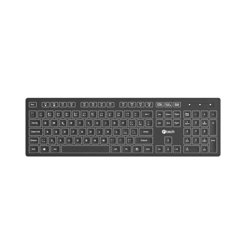 Klávesnice C-TECH KB-201-BL, nízkoprofilová, KB-201-BL