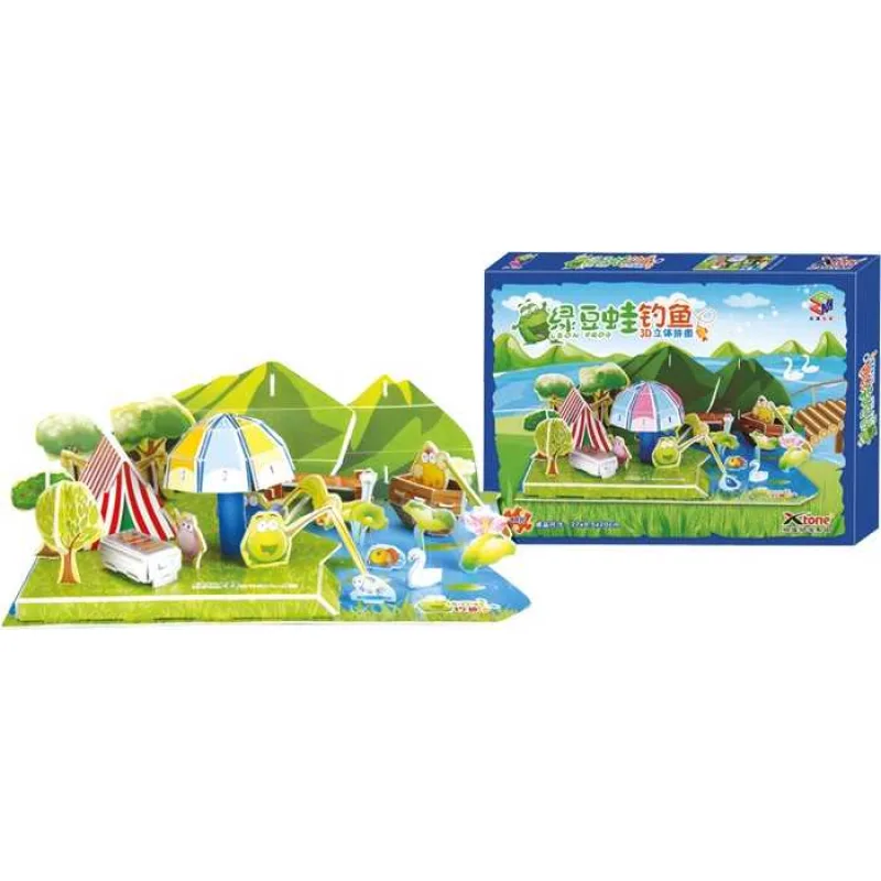 Small Foot small foot Trojvrstvové penové 3D puzzle žabie tônka
