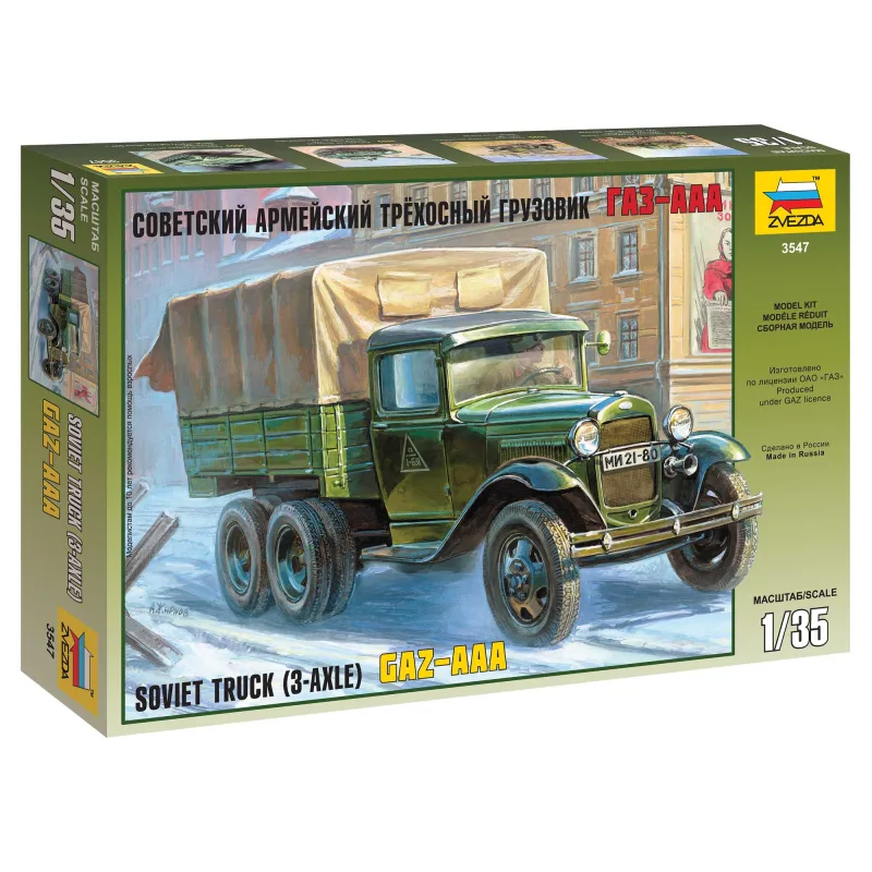 Zvezda Model Kit military 3547 - GAZ-AAA Soviet Truck (3-nápravový) (1:35)