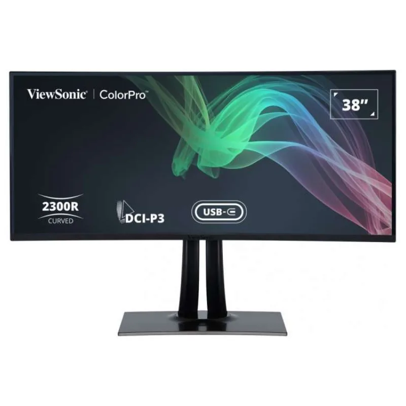 ViewSonic VP3881A / 38" prohnutý/ IPS/ 21:9/ 3840x1600/ 5ms/ 300cd/m2/ DP/ 2xHDMI/ 2xUSB-A/ USB-B / USB-C/ RJ45/ Repro (VP3881A)