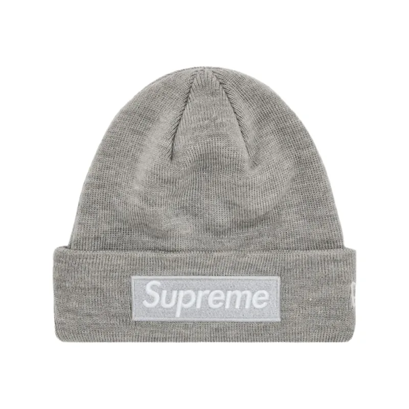 Supreme New Era Box Logo Beanie Heather Grey - OS