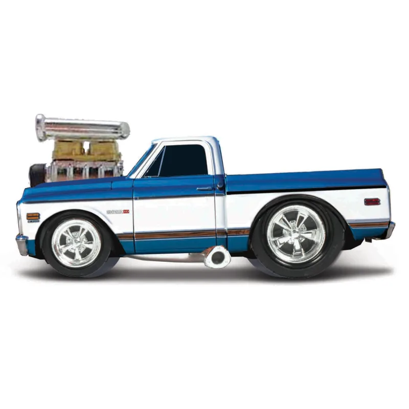 Maisto - Muscle Machines - 1972 Chevrolet C10 Pickup, modro-biela, 1:64