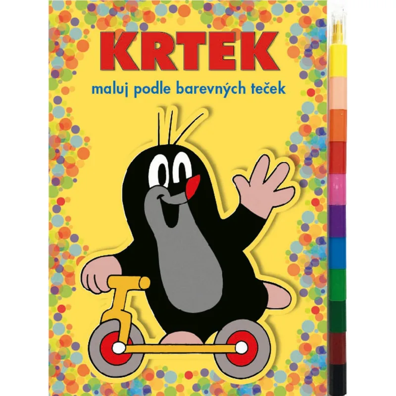 Akim Giochi Preziosi Maľuj podľa farebných bodiek A5 + MAXI voskovka - Krtko 1
