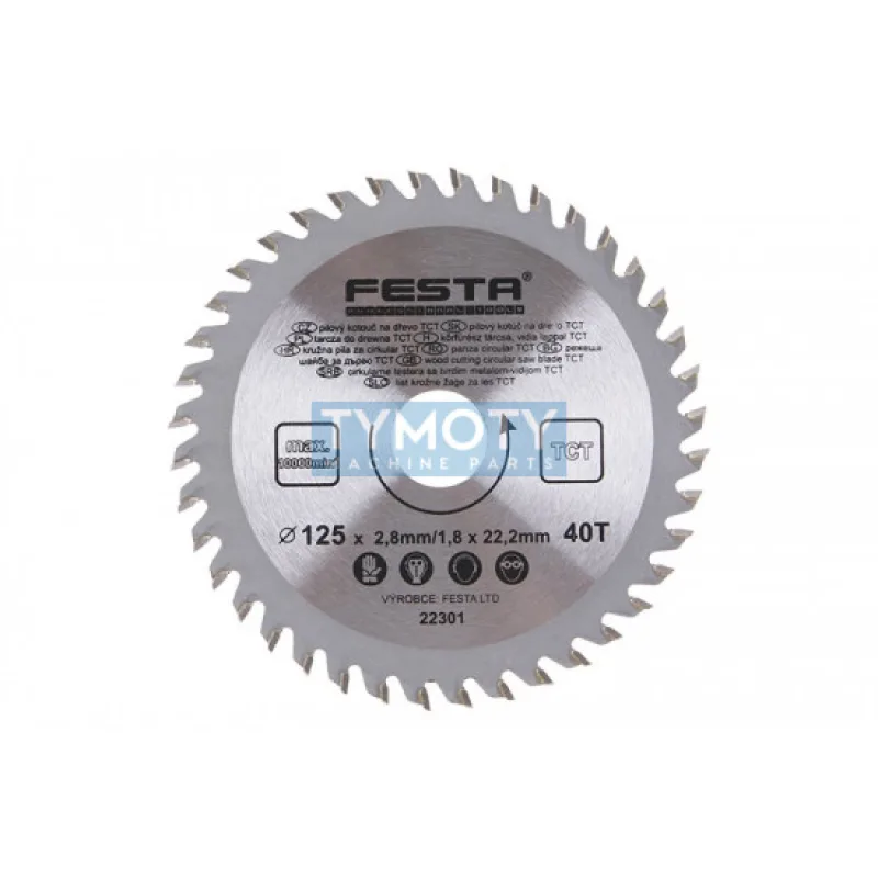 Kotúč pílový SK 125/2,8/22,2 mm40T, FESTA 22301