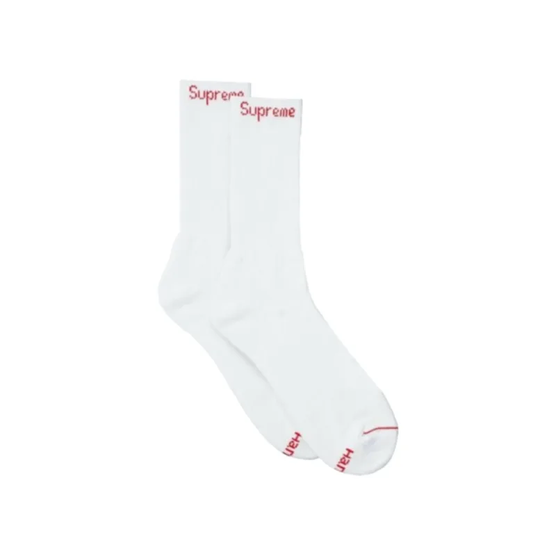 Supreme Hanes Crew Socks (1 Piece) White Ponožky - OS