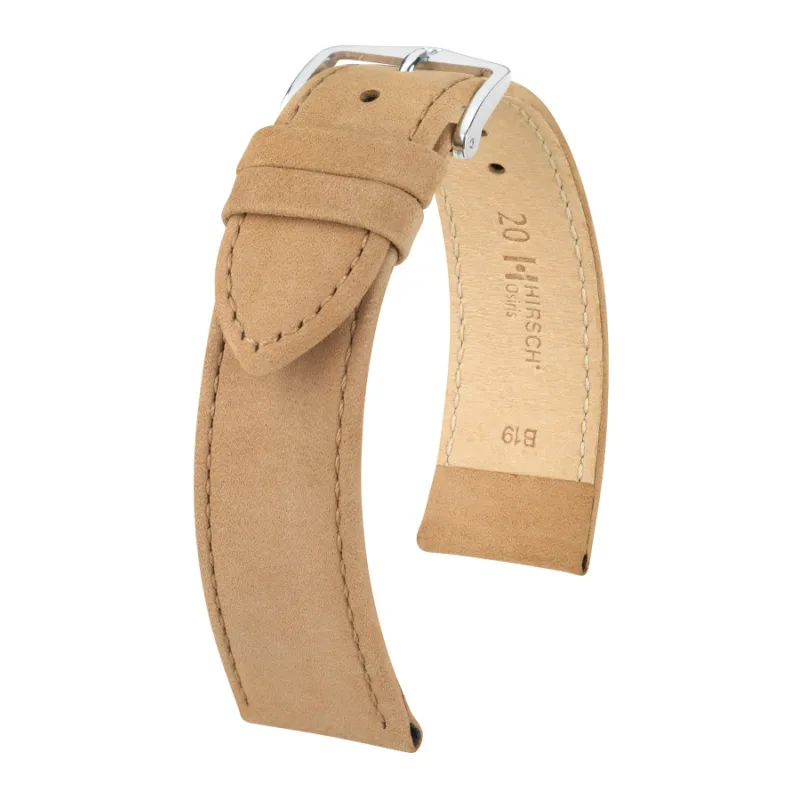 Osiris Nubuk L - Kožený remienok na hodinky 20 mm béžový HIRSCH 03433090-2-20