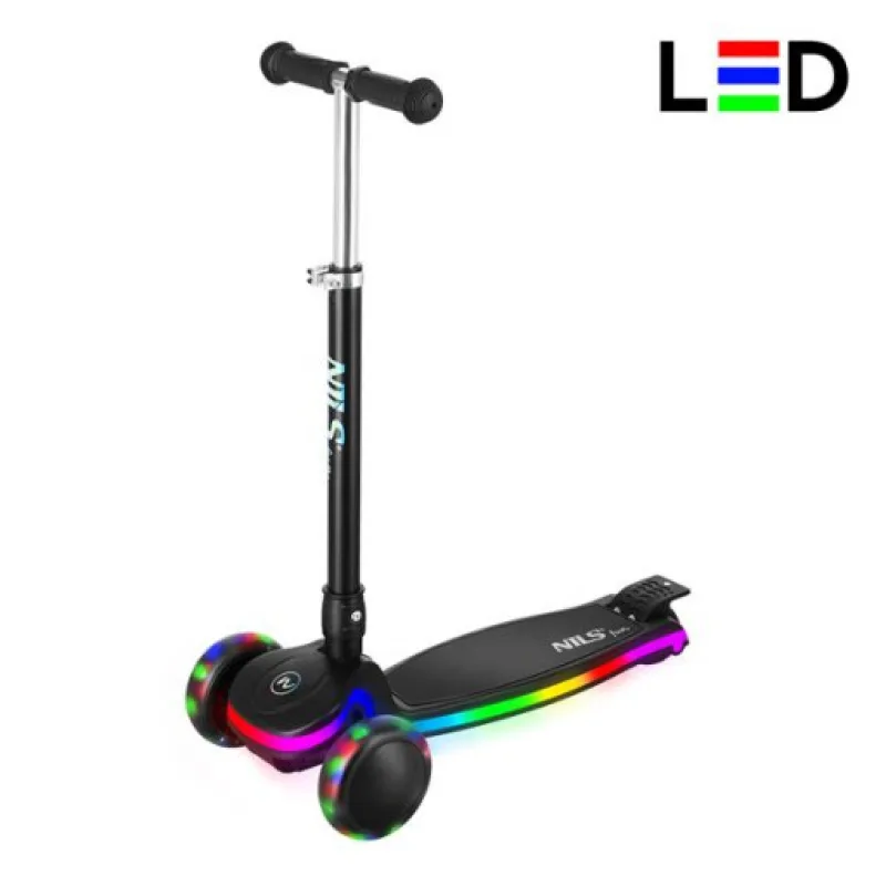 Dětská tříkolová koloběžka NILS Fun HLB1306 s LED deckem
