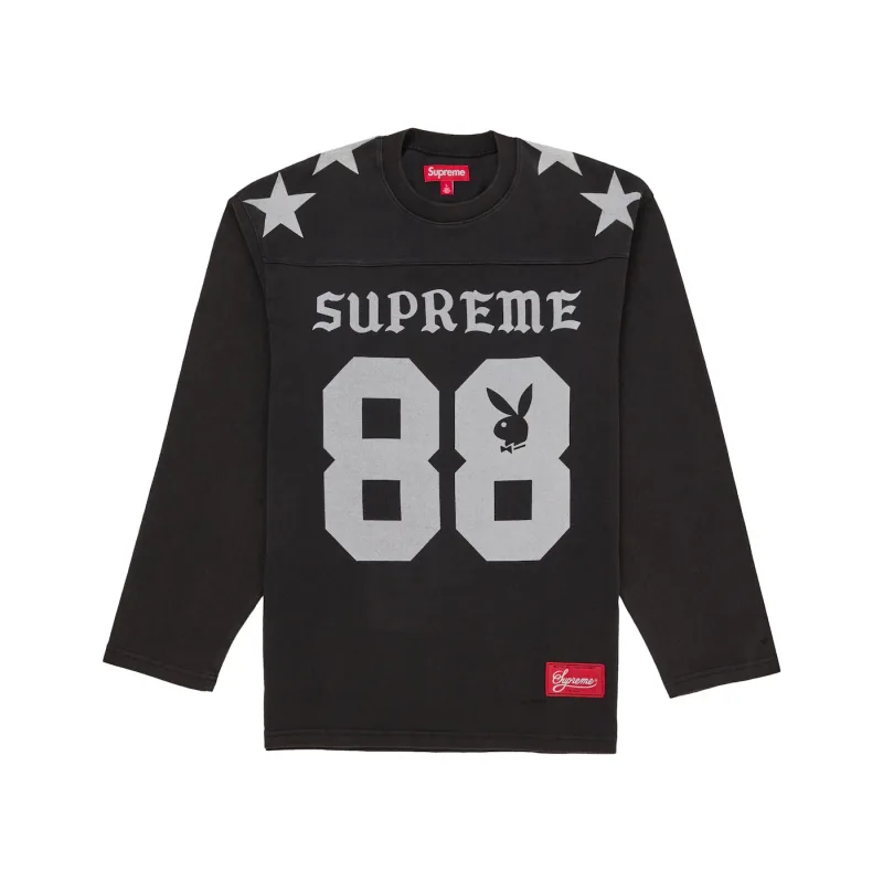 Supreme Playboy L/S Long Sleeve Football Top Tee Black - L
