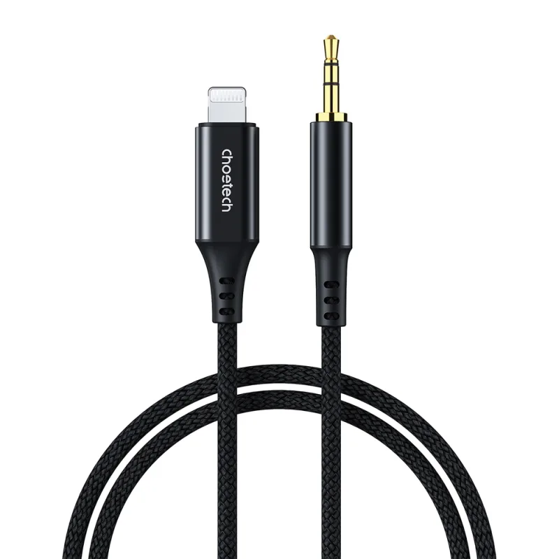 Choetech AUX007 Lighting / mini jack 3,5mm kábel 1 m - čierny