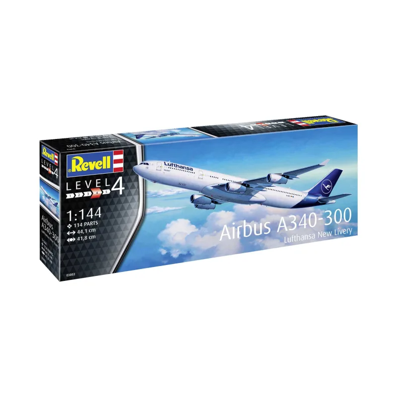 Revell Plastic ModelKit lietadlo 03803 - A340-300 Lufthansa New Livery (1:144)