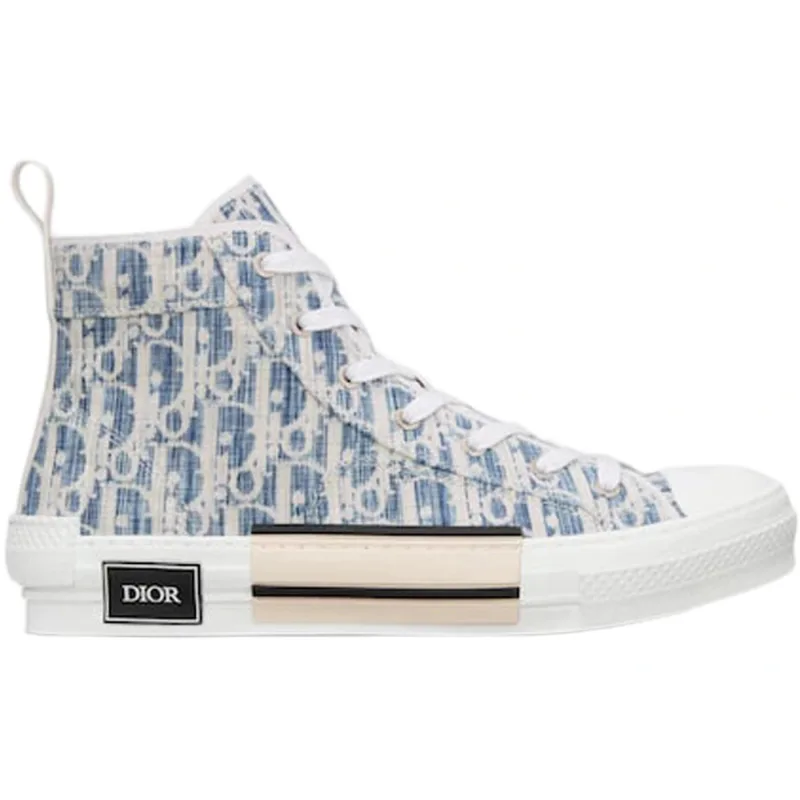 Dior B23 Blue Dior Oblique Kasuri Jacquard High Top Sneakers - 44