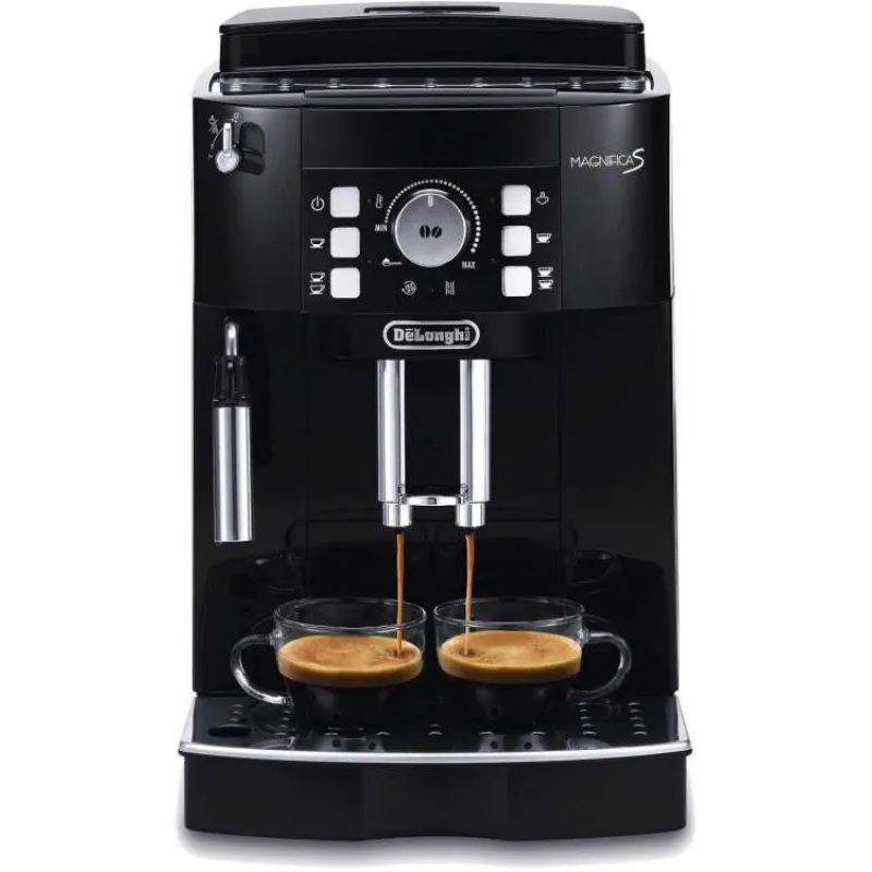 DeLonghi ECAM 21.117.B automatický kávovar, 15 bar, vestavěný mlýnek, dva šálky najednou, tryska na páru, černý (ECAM 21.117)