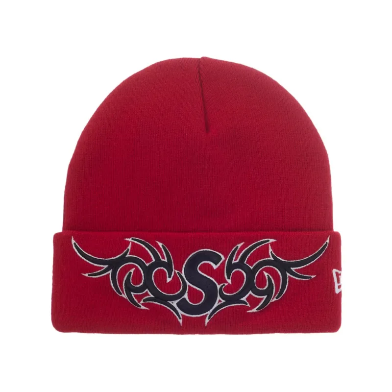 Supreme New Era Tribal S Logo Beanie Red - OS
