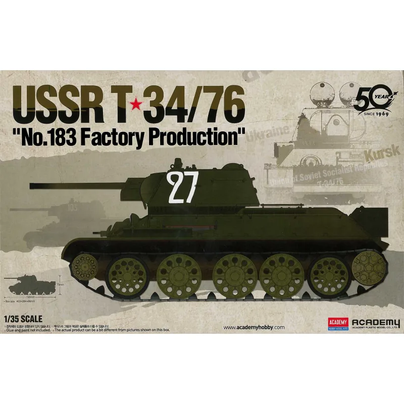 Academy Model Kit tank 13505 - ZSSR T-34/76 "No.183 Factory Production" (1:35)