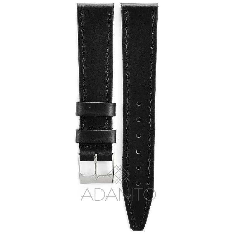 Kožený remienok na hodinky 16 mm čierny ADANITO 103AR01W16
