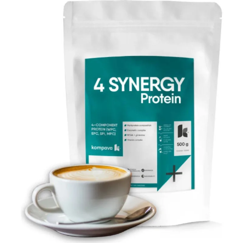 Kompava 4 SYNERGY Protein, caffe latte, 500g