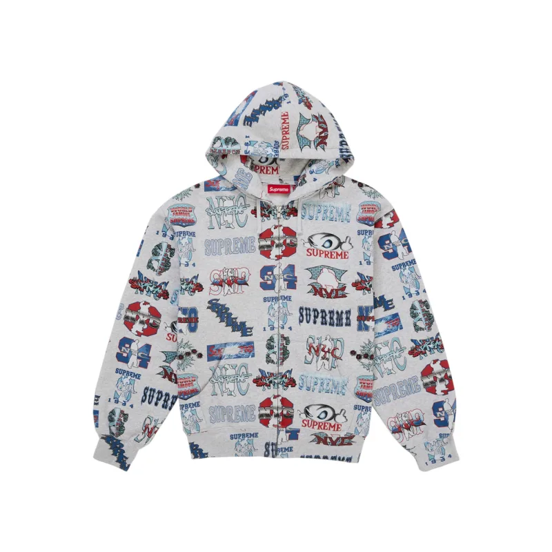 Supreme Flash Zip Up Hooded Sweatshirt White - L