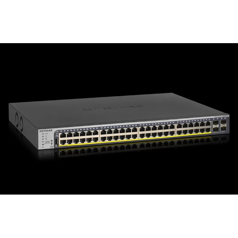 NETGEAR 48-Port Gigabit PoE+ (380W) SmartManaged Pro Switch with 4 SFP Ports GS752TP-200EUS