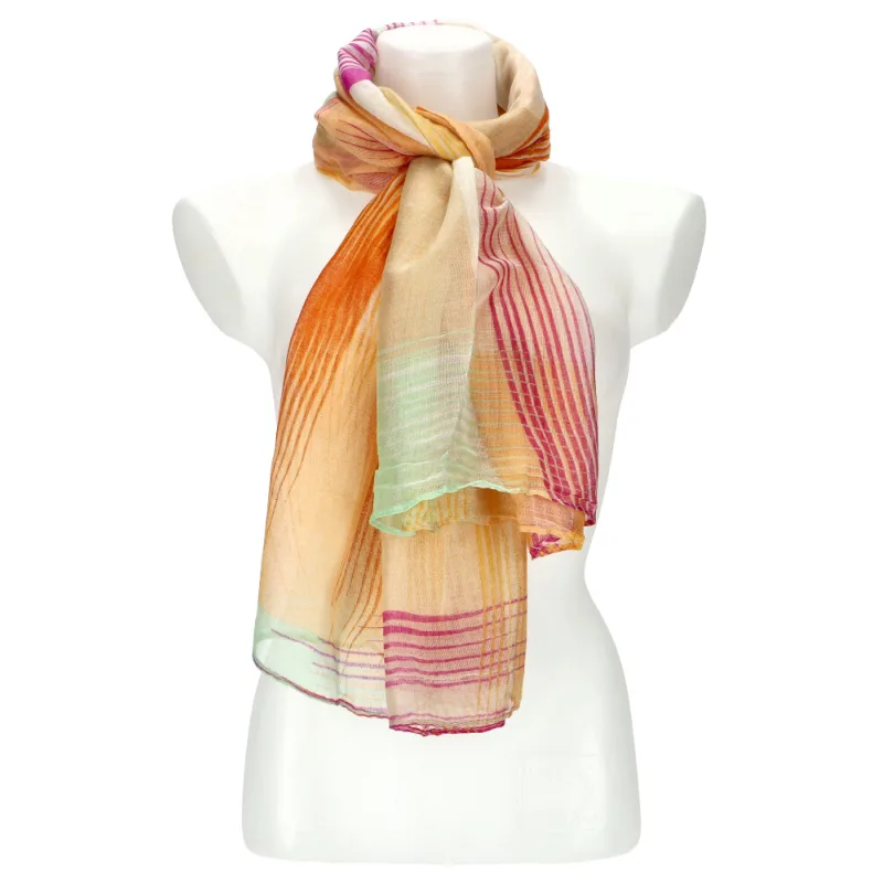 Cashmere Letná dámska farebná šatka 184x70 cm oranžová