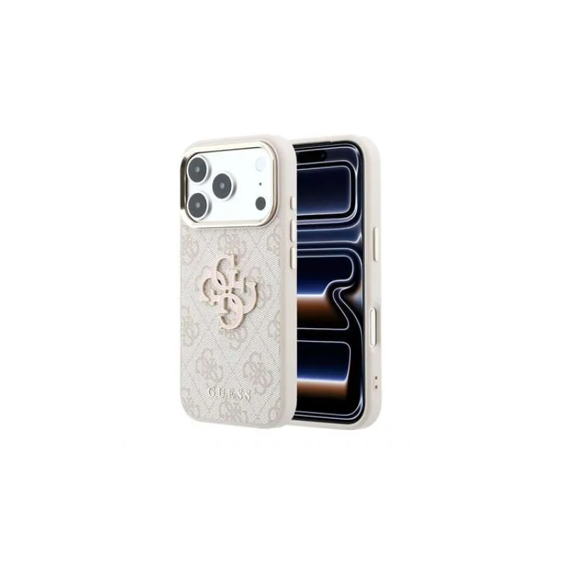 Guess PU 4G Resin Metal Logo kryt iPhone 18 Pro ružový (57983131138)