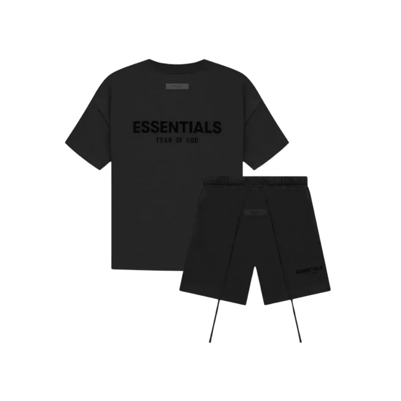Fear of God Essentials Stretch Limo Black Summer Set - S