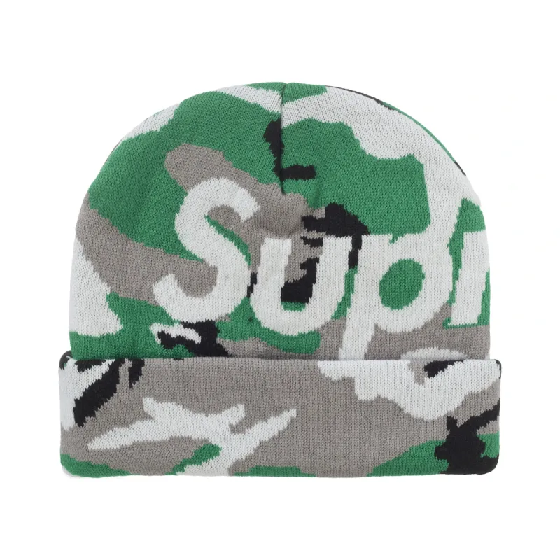 Supreme Camo Big Logo Beanie Green Camo - OS