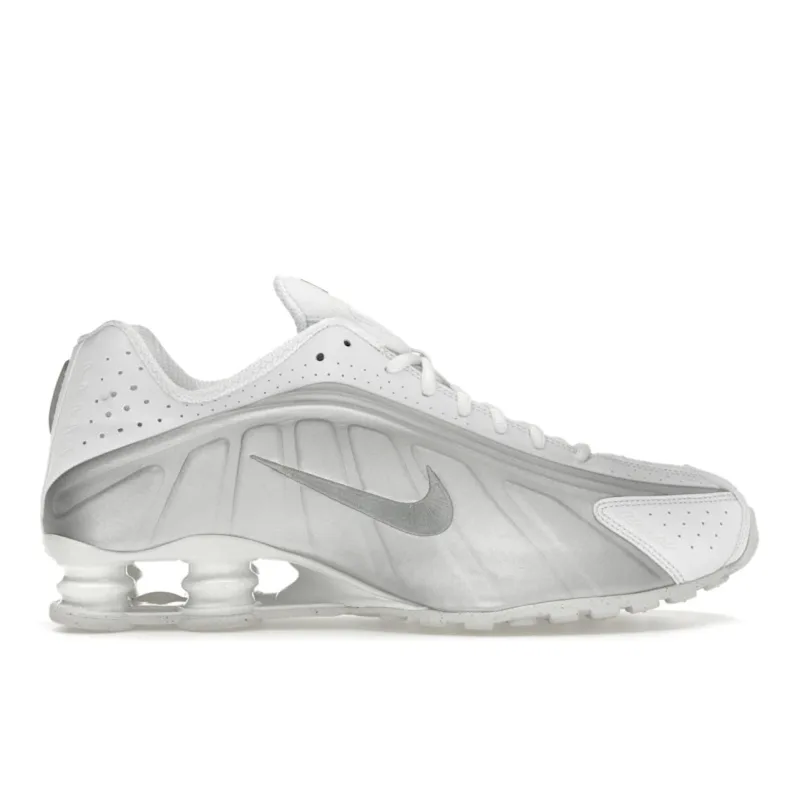 Nike Shox R4 White Bright Crimson Metallic Silver - 40.5