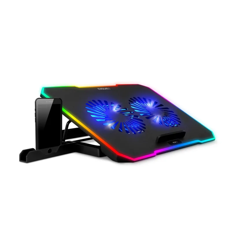 EVOLVEO CoolPro, chladící podložka pod notebook do 17", 2x ventilátor, RGB podsvícení COOLPRO-BK