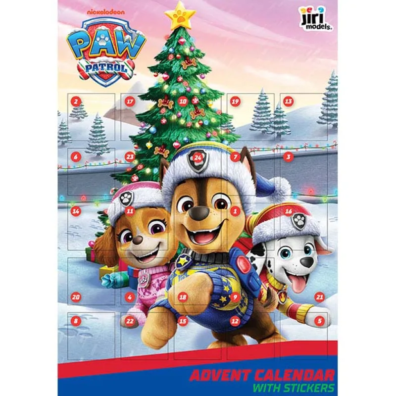 Jiri Models Adventný kalendár so samolepkami Paw Patrol/Labková patrola