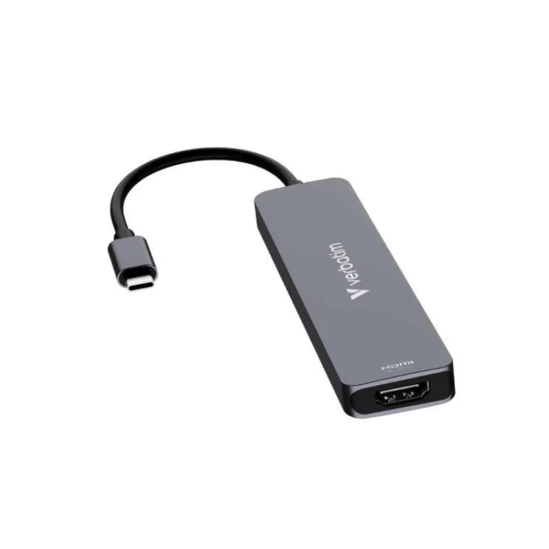 VERBATIM Dokovací stanice USB-C, 7v1, HDMI, USB-C PD, USB-C, 2xUSB 3.0, SD a microSD, šedá (32158)