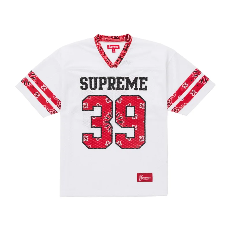 Supreme Bandana Football Jersey White - XL