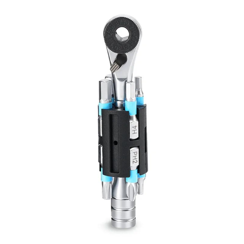 Cylindrické puzdro s račňou Rockbros TG-8601 na bicykel Multitool S2 – čierne