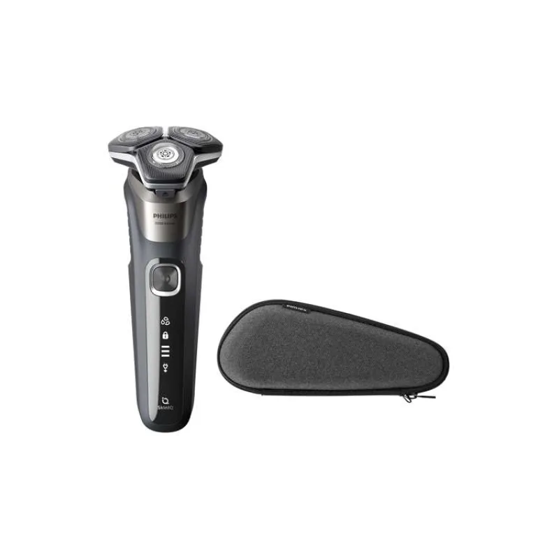 Philips Series 5000 Wet & Dry S5887/30 pánský elektrický holicí strojek, šedý, SkinIQ, 360° otočné hlavy,Power Adapt (S5887/30)