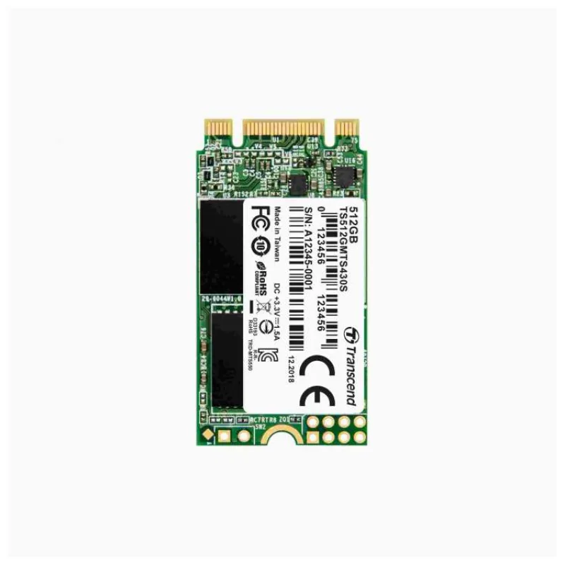 TRANSCEND MTS430S 512GB SSD disk M.2, 2242 SATA III 6Gb/s (3D TLC), 560MB/s R, 500MB/s W (TS512GMTS430S)