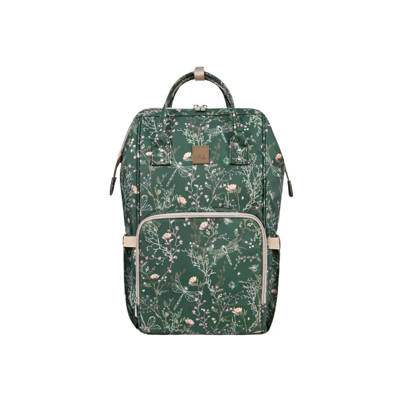 KikkaBoo Prebaľovací batoh Siena Luxe Secret Garden Deep Green