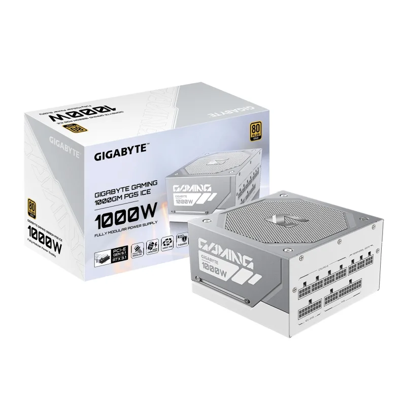 GIGABYTE GAMING 1000GM PG5 ICE/1000W/ATX 3.1/90%/Modular/Retail GP-GME1000GM PG5 ICE