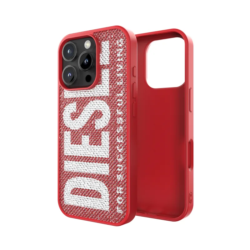Diesel kryt pre iPhone 16 Pro s kryštálmi Swarovski červený 60188