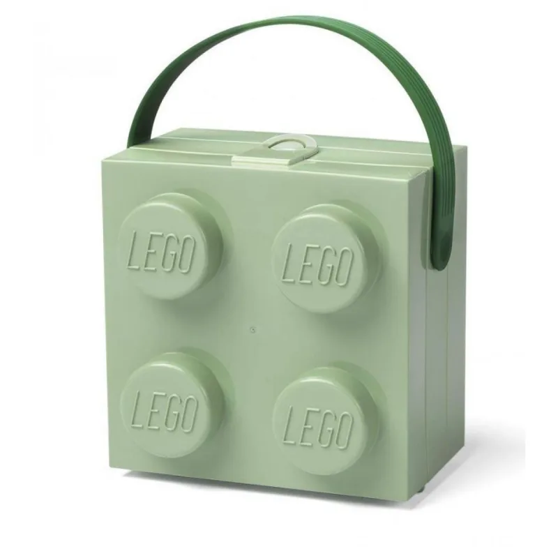 LEGO box s rukoväťou - army zelená