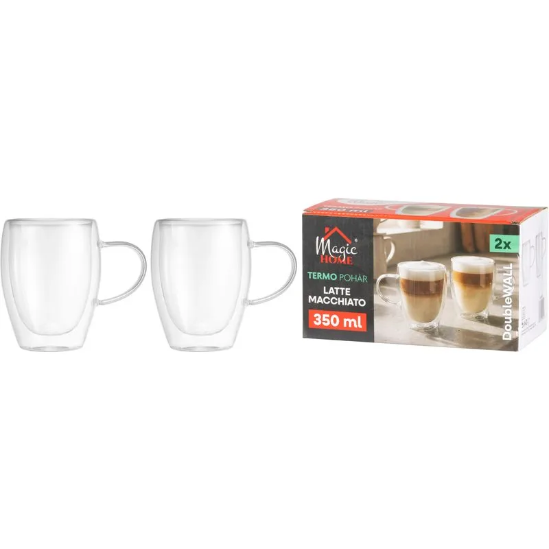 Hrnček MagicHome na kávu/čaj, termo s dvojitou stenou, 350 ml, bal. 2 ks