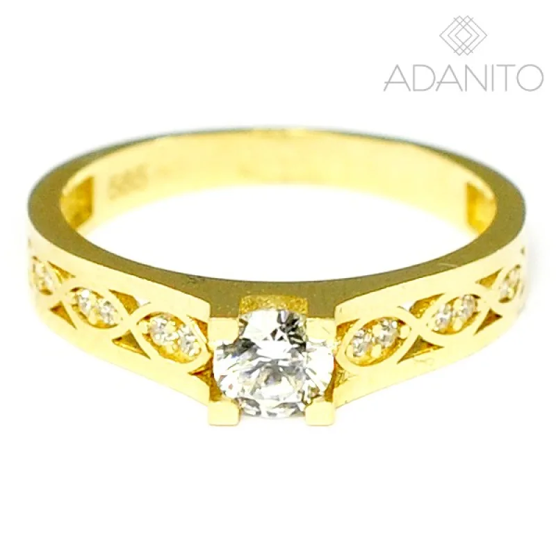 Zlatý prsteň so zirkónmi ADANITO BRR0198G, 55, 2.45 g